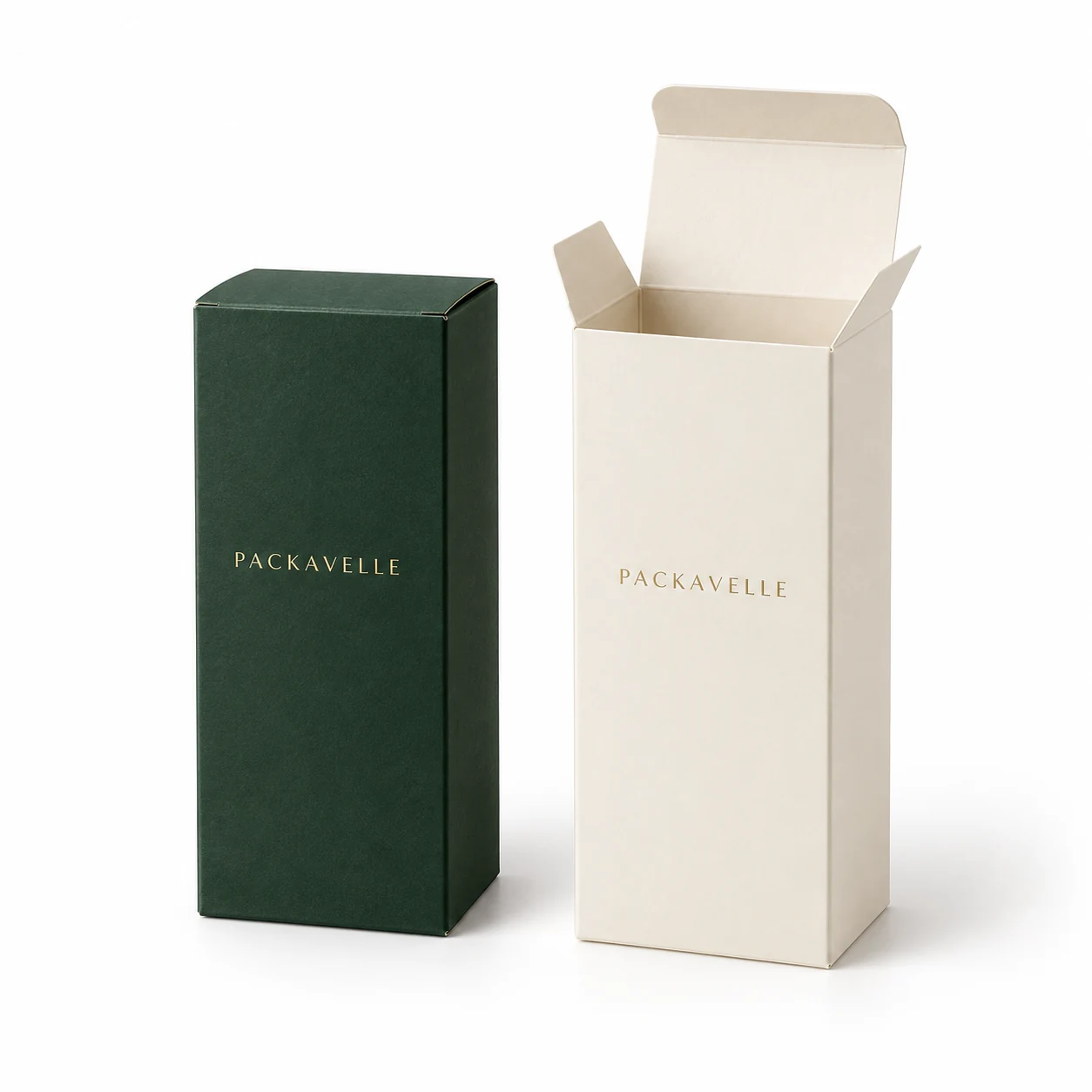 PACKAVELLE Custom Tuck-End Folding Carton design concept