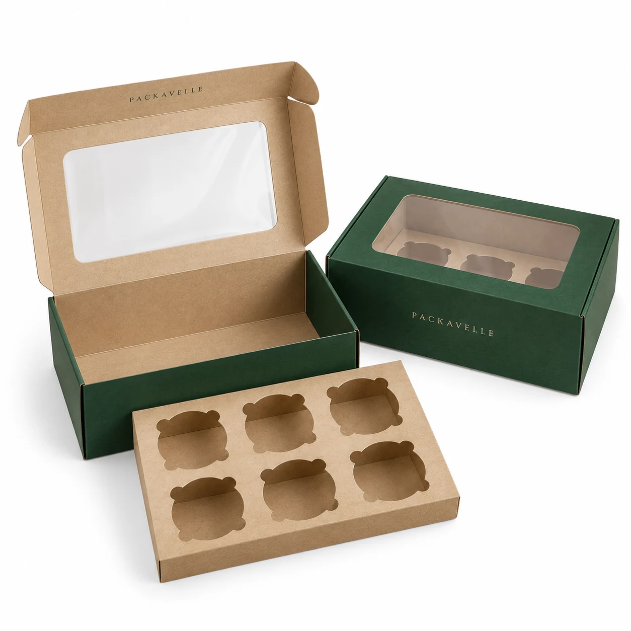 PACKAVELLE Six-Cavity Window Bakery Box design concept