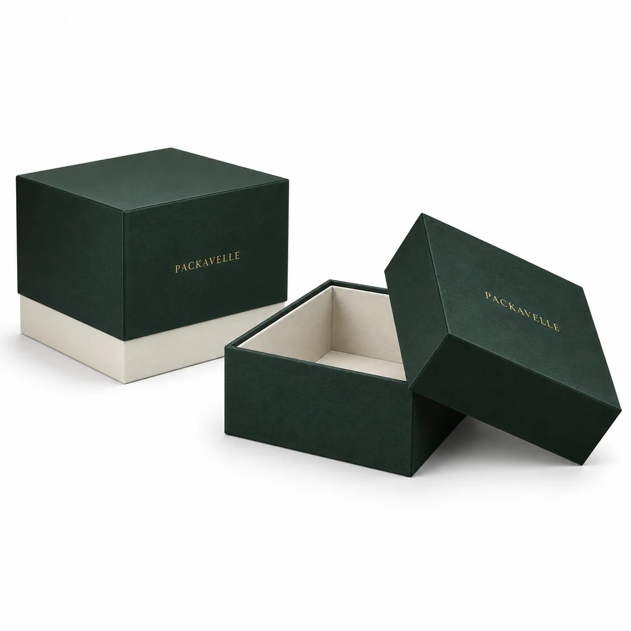 PACKAVELLE lid base boxes branded packaging format
